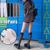 Șosete Gothic Plase Dulci Până la Genunchi Ciorapi Subțiri din Nailon Îmbrăcăminte pentru Picioare Inspirată din Lenjeria de Corp de Vară în Alb Negru Maro