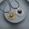 Retro Round Sweater Chain Necklace Women's Accessory