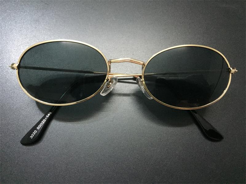 Sunglasses Eyewear Woman Small Ladies High End Mirror Oval Sun Jet Alloy UV400 Black Shades Premium Silver Glasses Women's