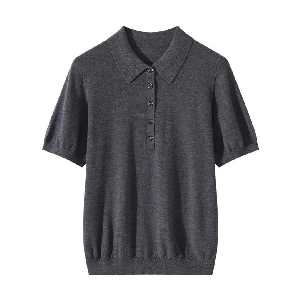 Women's Superfine Wool Knit Vest POLO Shirt