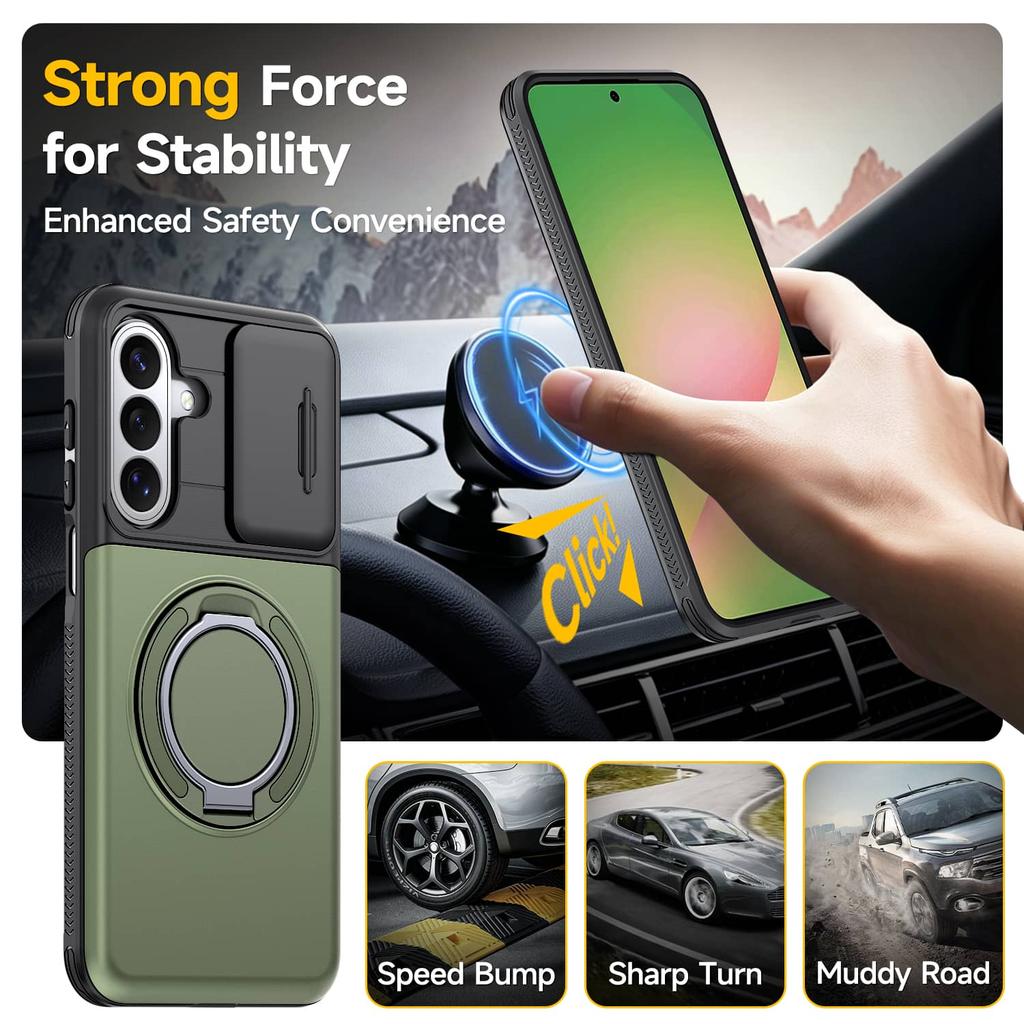 For Samsung Galaxy A57 A56 AA55 A37 A36 A35 A27 A26 A17 A16 A15 A07 Case with Card Holder & Kickstand & Slide Camera Lens Cover