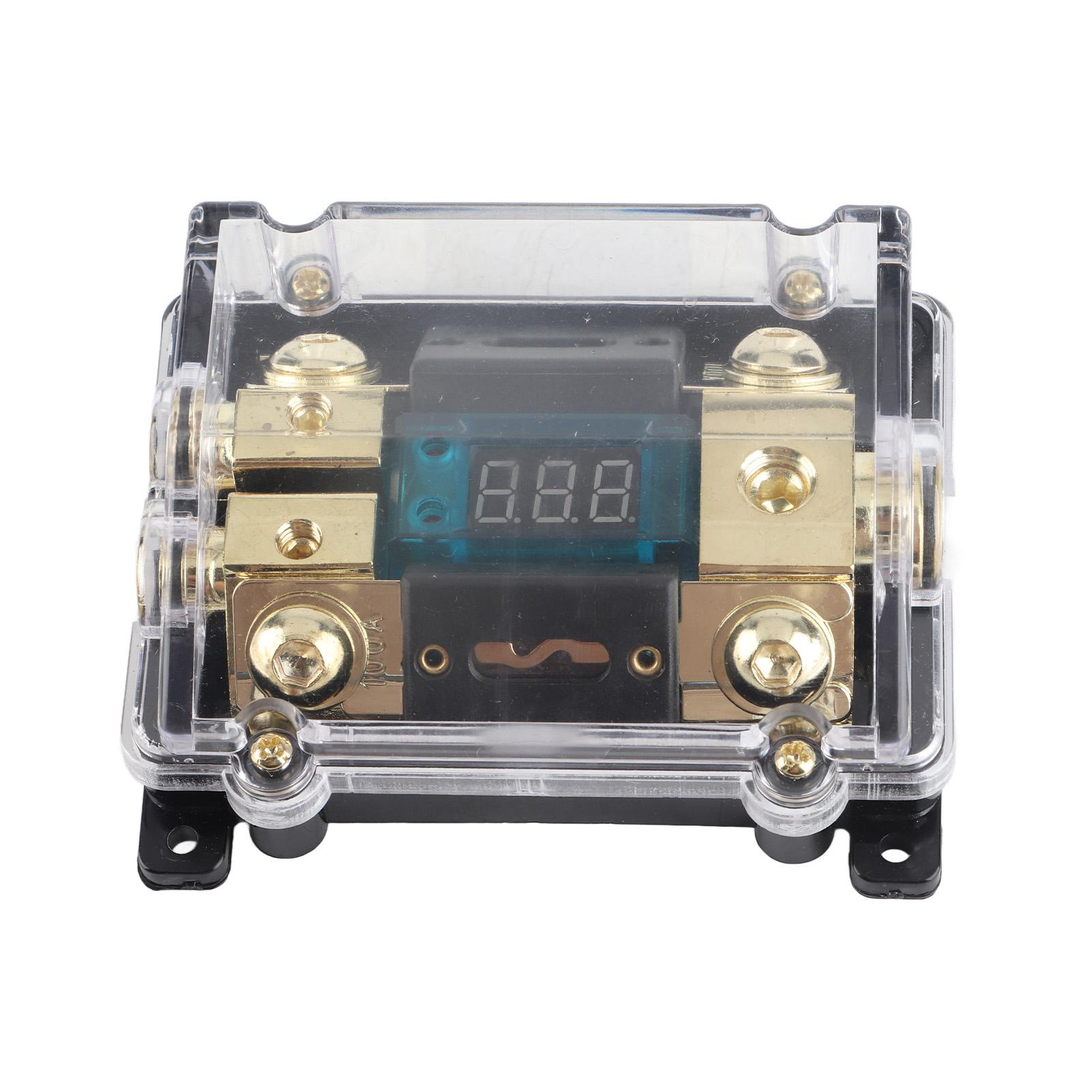 

Универсальный автомобильный держатель предохранителя 100A светодиодный цифровой 1 в 2 выхода аудио усилитель держатель предохранителя