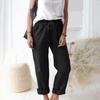 Women's Pants, Casual Solid Color Pocket Pants Elastic Waist Loose Straight Leg Pants