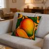 Mango Llustration Cushion Cover Anti-Dust Mite Short Plush Pillowcase - Invisible Zipper Silky Soft Sofa Cushion Cover