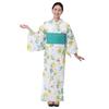 Kyoto Kimono Yuzen Yukata and Obi Floral Summer Kimono Women's Set, 2-Piece, Print, (Yellow)