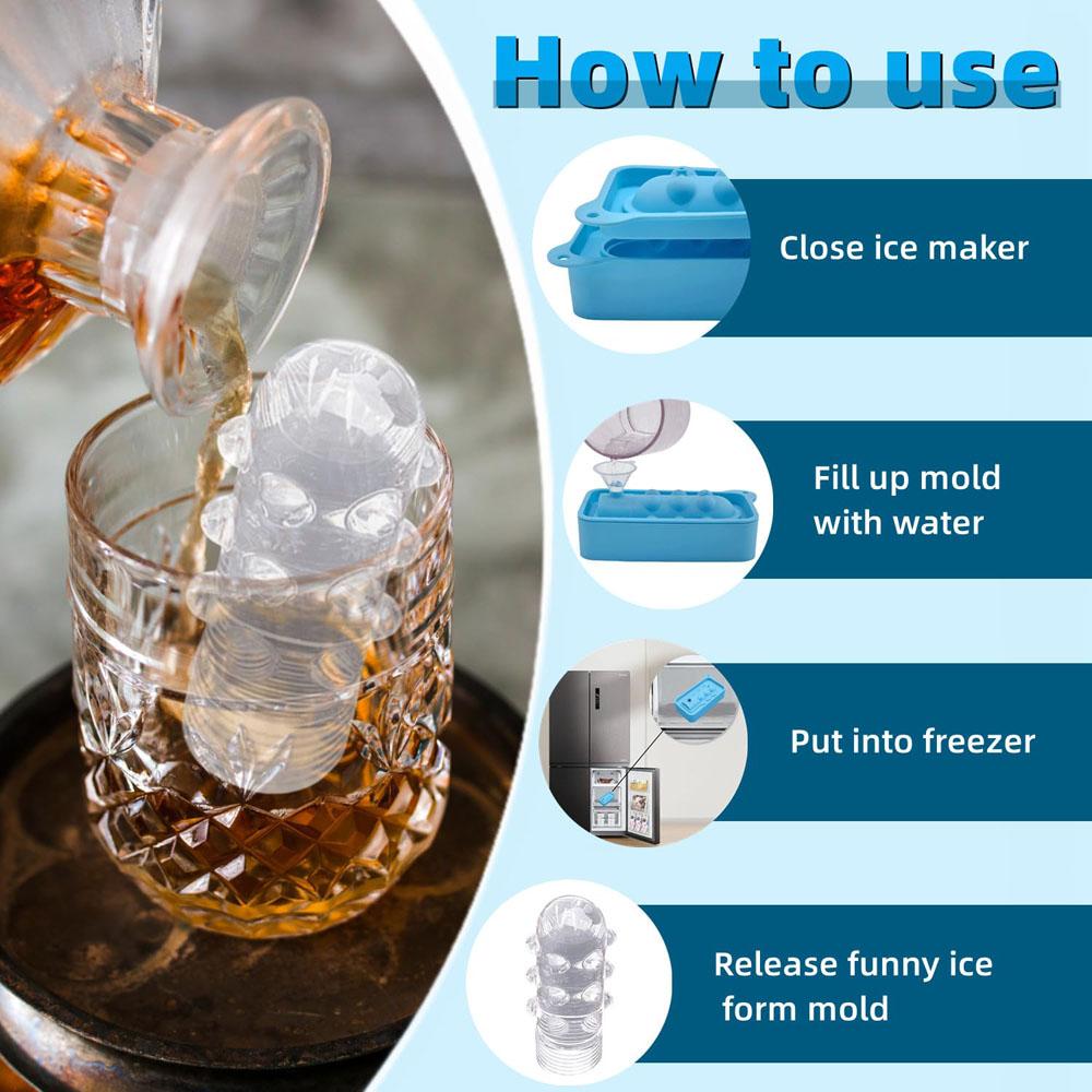 3D Whiskey Ice Cubes Mold, Funny Shape Ice Cube Tray Party Ice Molds for Cocktails
