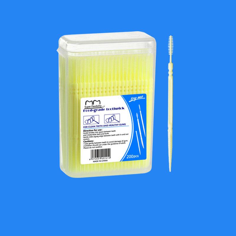 

200 шт /коробка Двусторонняя одноразовая зубная нить Зубная щетка Зубочистка Уход за гигиеной полости рта Семейный набор в коробке Портативный набор
