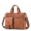 Cowhide Men's Briefcase, Genuine Leather Men's Bag, Retro Casual Shoulder Bag, Laptop Bag