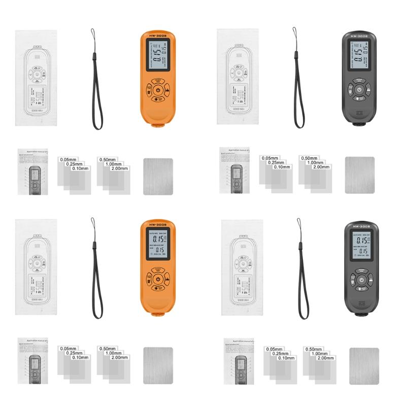 Coating Thickness Gauge with Calibration Sheet Digital Paint Depth Gauge Meter Rubber Protective Automatic F/NF 2 Colors