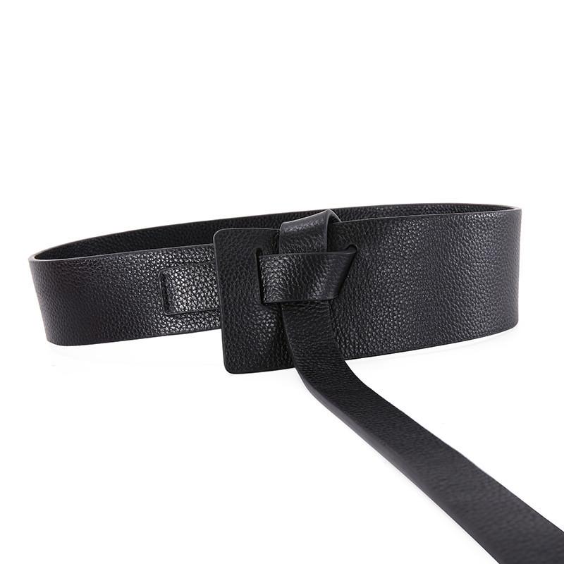 Leather Waist Belt For Women With Knot Decor And First Layer Cowhide Material For Casual Styling