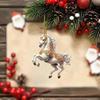 Horse Acrylic Ornament Elegant 2D Car Mirror Pendant Christmas Tree Hanging Decor DIY Crafts Unique Gifts