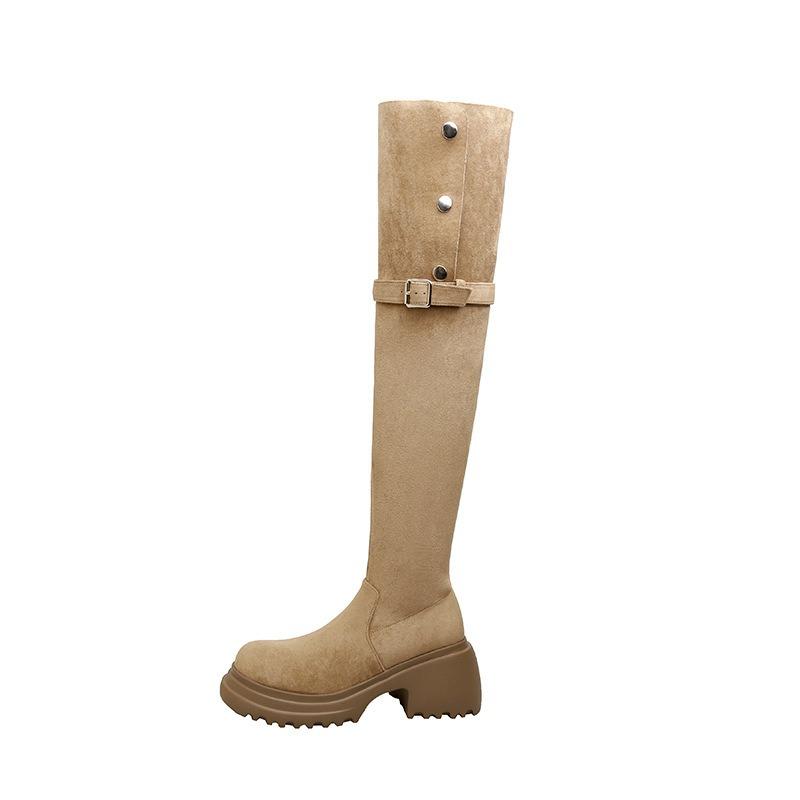 2026 Autumn and Winter New Height Increasing Thick Soled Double Wear Folding Long Boots