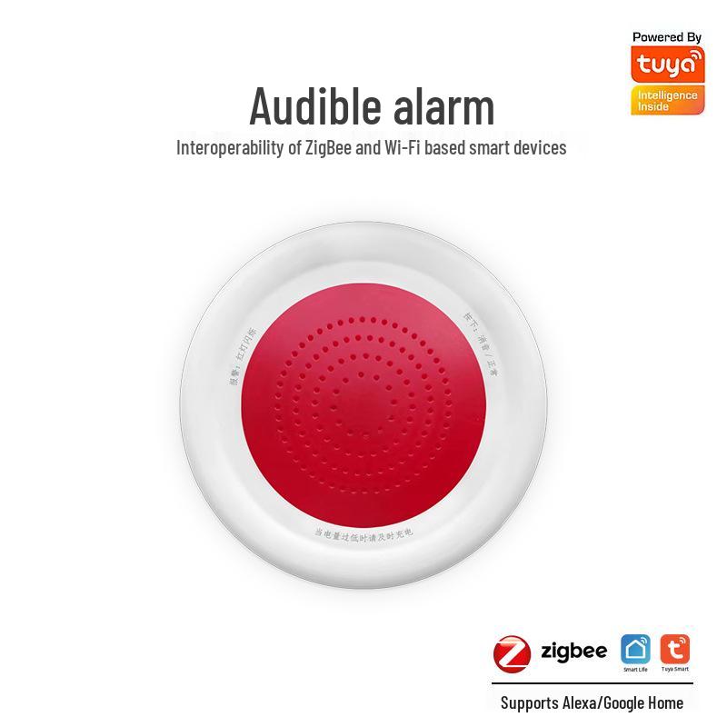 Graffiti ZIGBEE Sound & Light Alarm: Remote Control via Mobile App Standard