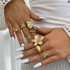 6Pcs/Set Geometric Cuff Rings Set For Women Fashion Chic Smooth Irregular Adjustable Finger Ring Vintage Jewelry Gift 2026