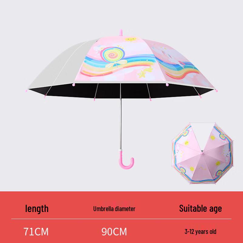 Nanjiao Rainbow Pony Semi-Automatic Kids Umbrella with Clear Window