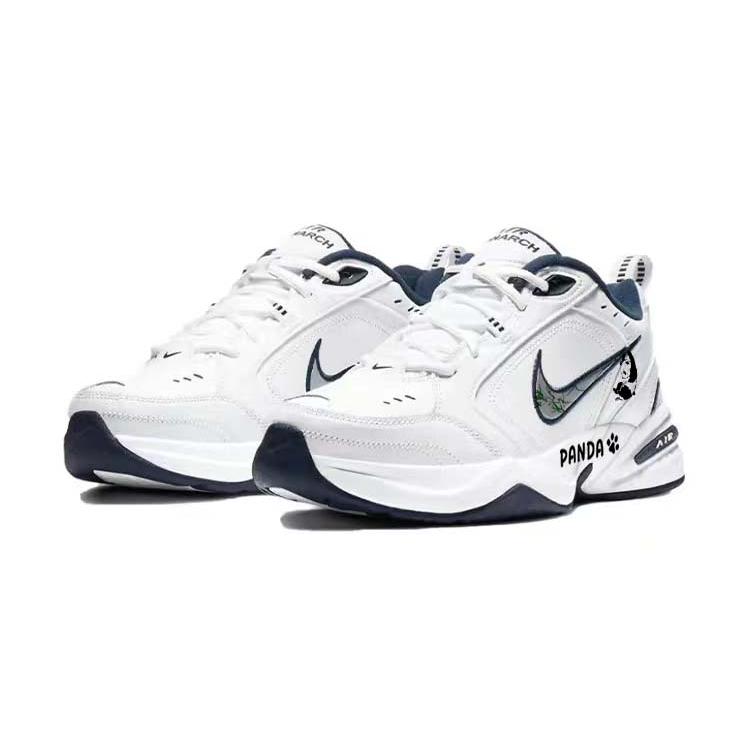 Nike Air Monarch 4 Textile, Leather Slip Resistant Abrasion Resistant Low top Chunky Sneakers Unisex Blue White 415445-102(Team181-)
