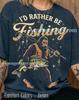 ID Rather Be Fishing Comfort Colors® Tshirt, Bigfoot Sasquatch Fisherman Tees, Bass Fishing Sweater, Funny Outdoors Tanktop, Retro