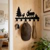 Metal Deer Coat Hooks Wall Art Decor-Key Holder Clothes/Hat Rack Backpack Hanger-Animal Theme Hooks 6 Hooks-Sweet Home Decor