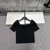 European-Style Square Neck Bow Knit Top - Women's Short Sleeve, Casual & Versatile for Spring/Summer 2026