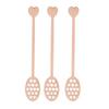 3pcs Wood Honey Dipper Heart Pattern Chinese Cherry Wooden Mixing Stirrer Kitchen Tableware