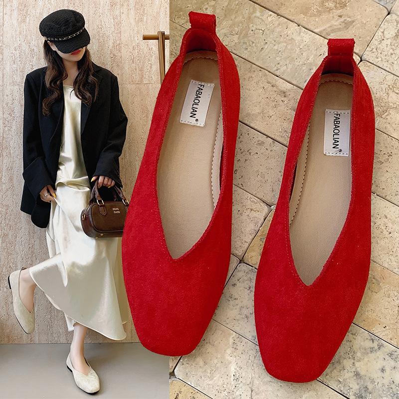 Women's Square Toe Vintage Flats Soft Loafers Comfortable Leather Ballet Shoes for Female Dress Shoes Mujer 2026 New