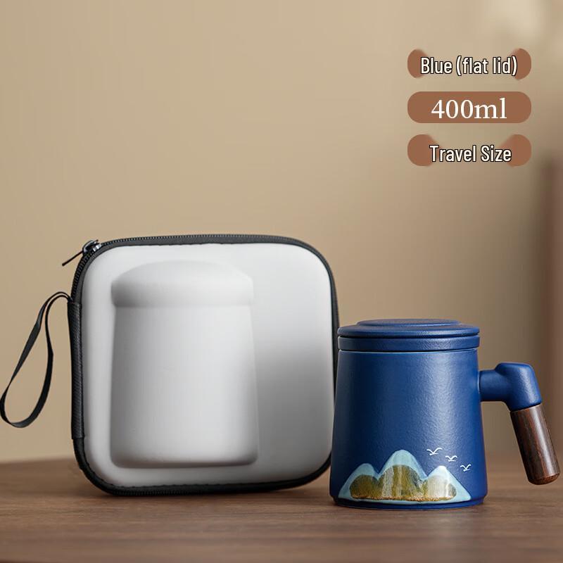 Chinese Artistic Ceramic Mug Set with Travel Bag