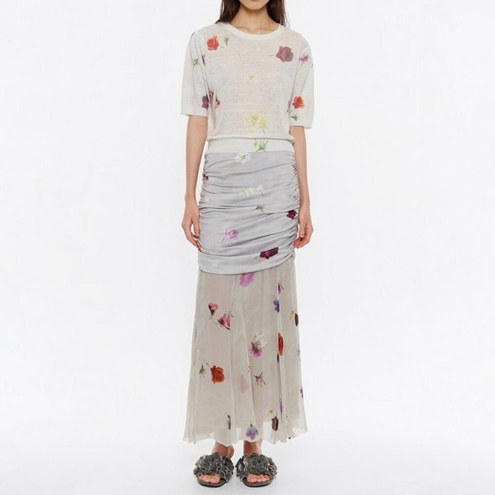 

Bimba Y Lola graY Flower Midi Skirt B245aws004grb FLOWERS GREY/M