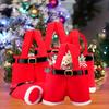 2/6pcs Santa Claus Pants Gift Bags with Golden Buckle Closure , Open Legs & Hanging Loop - Reusable Christmas Party Decorations,