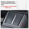 For Tesla Model 3 Highland 2025 2026 Wireless Charging Decorative Strip Frame Chrome Interior Accessories Scratch Resistant