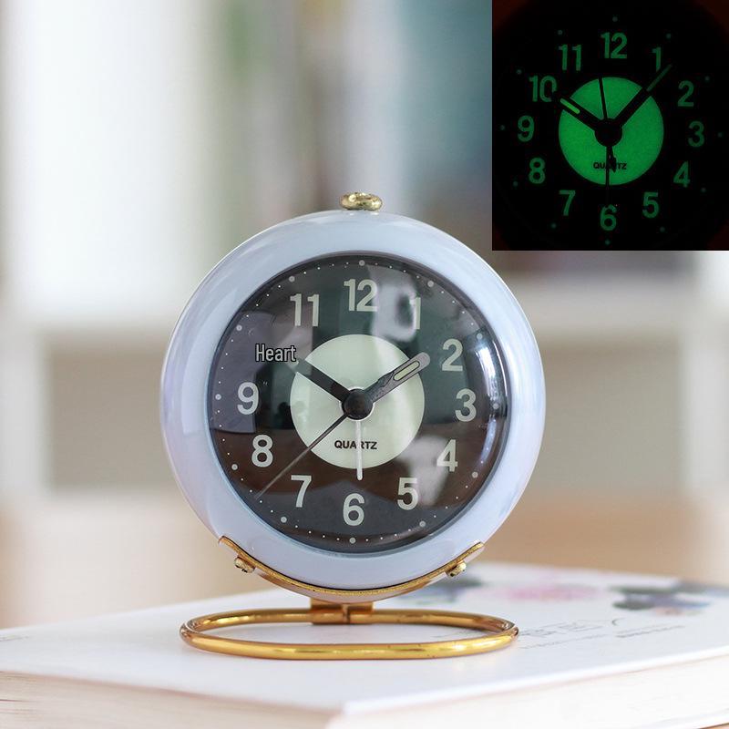 Creative Silent Children's Luminous Metal Alarm Clock for Bedroom or Living Room