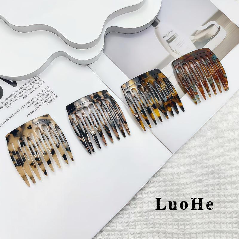Leopard Print Anti-static Hair Comb - Acetate Hair Accessory for Bangs, Anti-frizz, and Extra Style