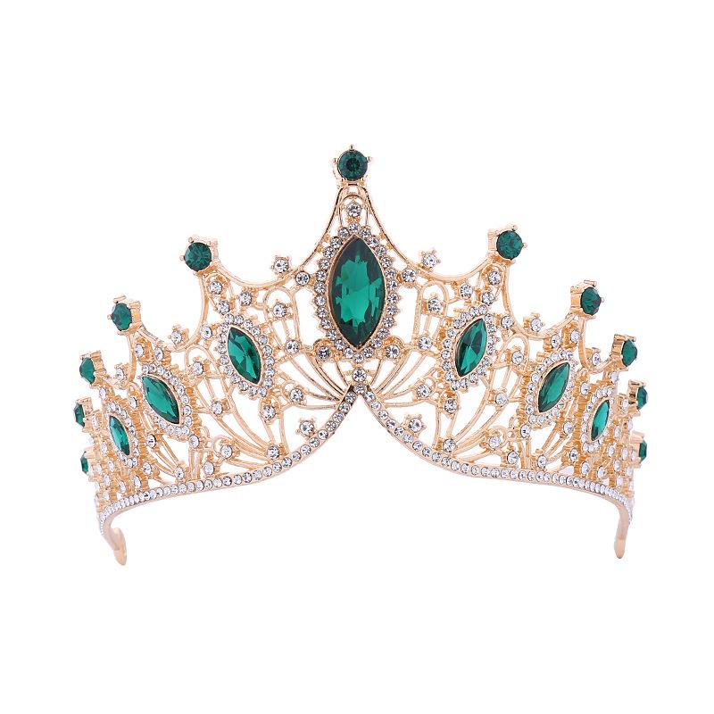 European and American Crown Headwear Wedding Dress and Evening Gown Accessories Retro Baroque Luxurious and Grand Crystal Crown