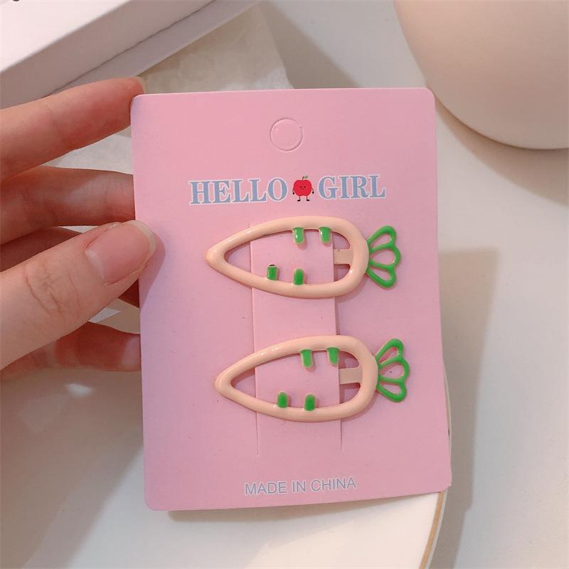 Baby Hair Clips Gentle 2pcs Kawaii Carrot Clips for Girls Soft Silicone Non-Slip Bangs Clips Kids Hairpins