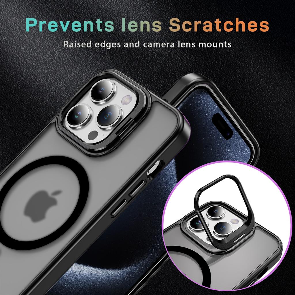 Camera Lens Protector Stand Holder Case Cover For Magsafe Mag Safe iPhone 15 Pro Max 14 Plus 13 12 15Pro 14Pro 13Pro Protection Phone Accessories