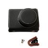 Vintage PU Leather Camera Bag Half Body Protective Cover with Strap for GR IIIx GR III GRIII GR3 Enhanced Grip Soft Lining 1Celsius4 Inch Thread Hole