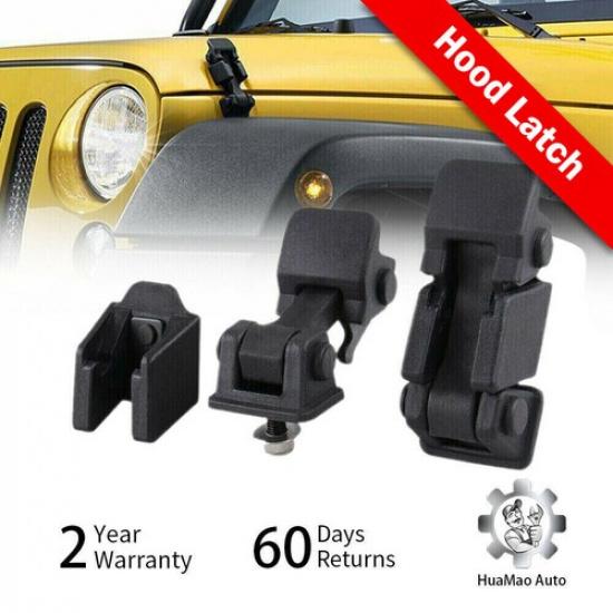 For Jeep Wrangler JK Replacement 2Pcs Hood Catch Lock Latch Buckle Brackets Kit ABS Hood latches