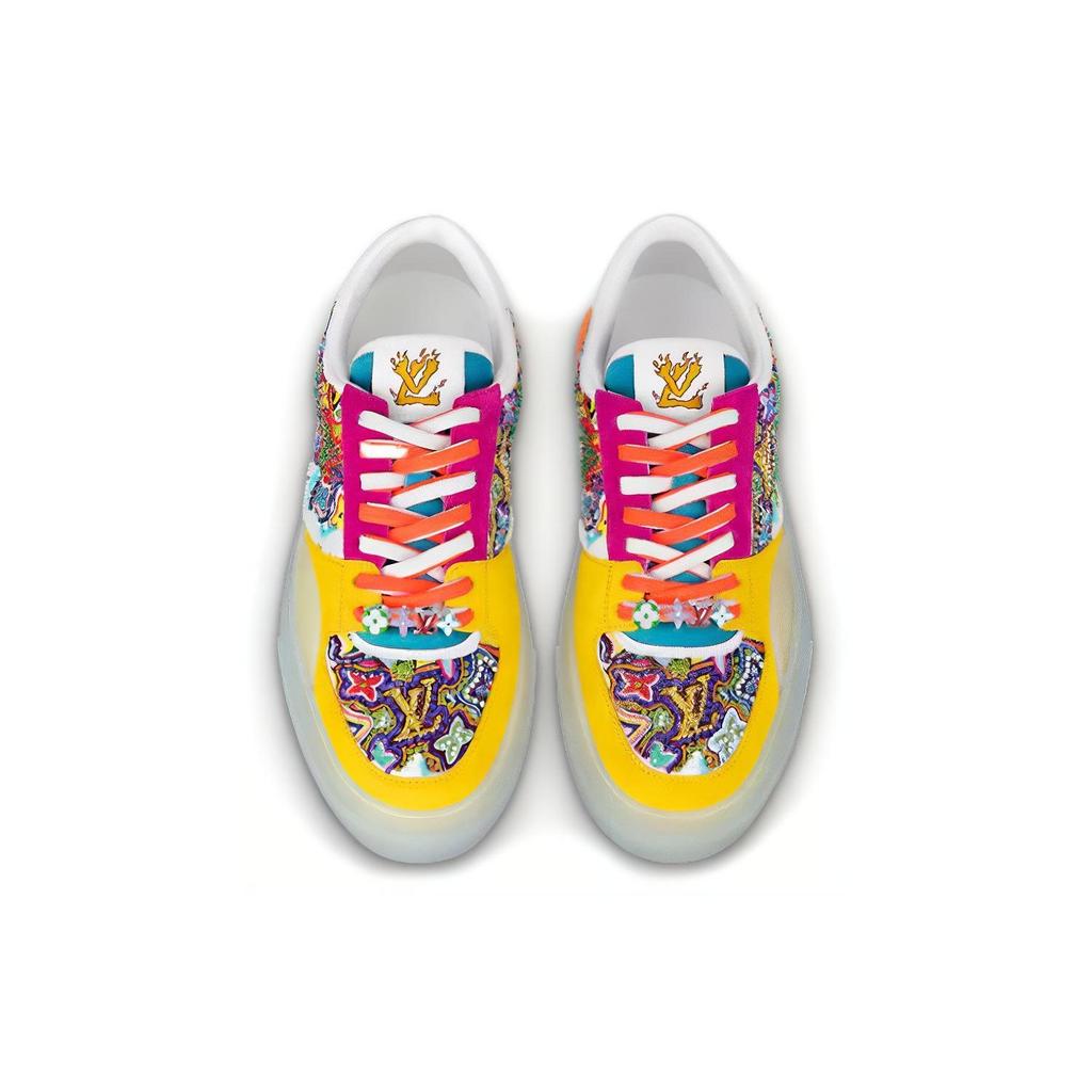 Louis Vuitton Ollie Suede Sequin Monogram Sneakers 'Yellow' 1A8Q48
