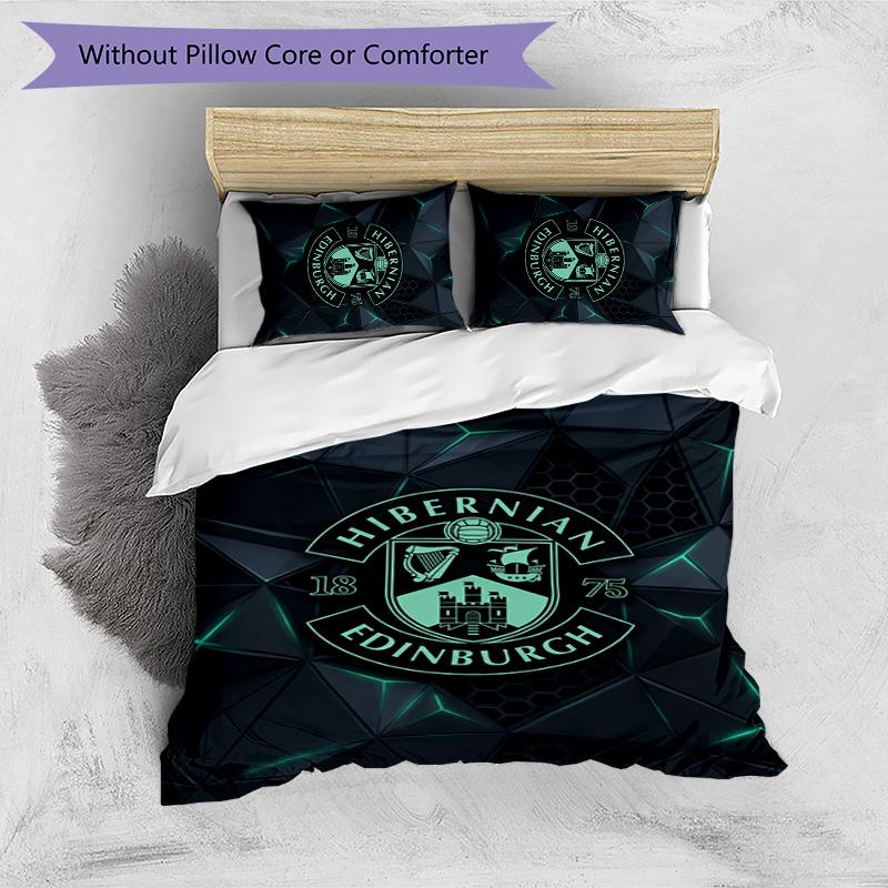 Hibernian FC Set Lenzuola Stampato 3 Pezzi Copripiumino Traspirante con Federe Biancheria da Letto Decorativa per Camera da Letto Casa