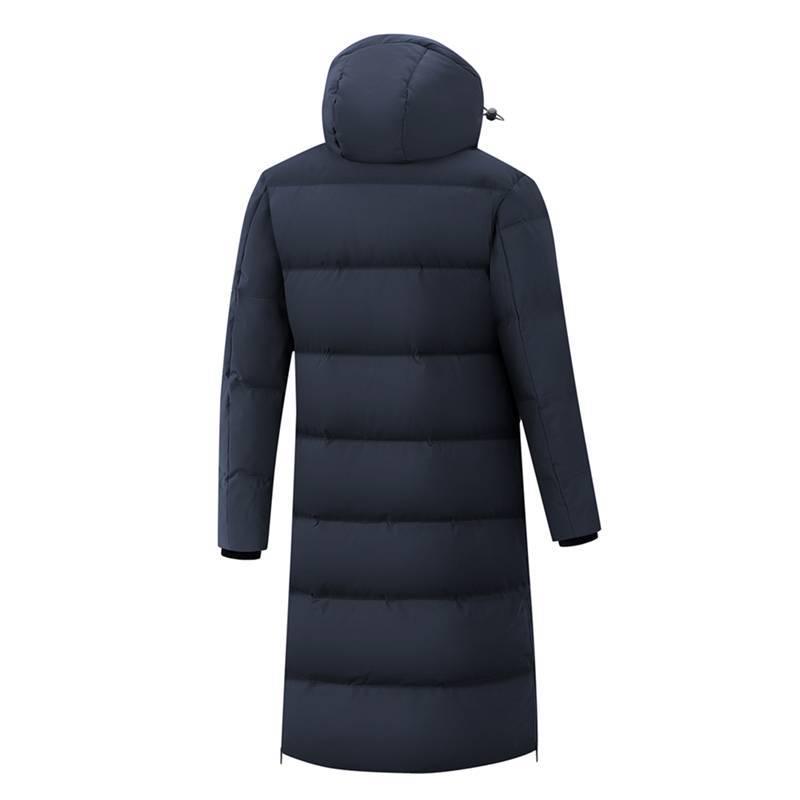 Men's Long Sports Down Coat - Over-the-Knee Winter Jacket for Students