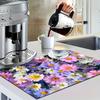 1Pcs Rubber Drying Mat With Colorful Daisy For Coffee Shop Restaurant Kitchen Carpet Tableware Durable Diatom Mud Table Mat Pet Mat Coffeeware