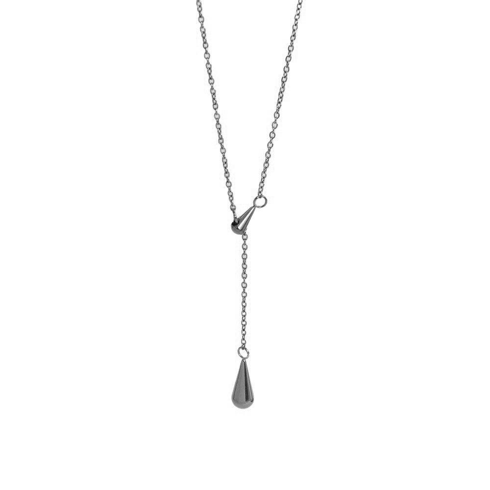 

Titanium Steel Dewdrop Necklace Y-shaped Metal Necklace Fashion Collarbone Chain Jewelry Gifts