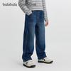 Balabala Boys' Fleece-Lined Straight-Leg Denim Jeans