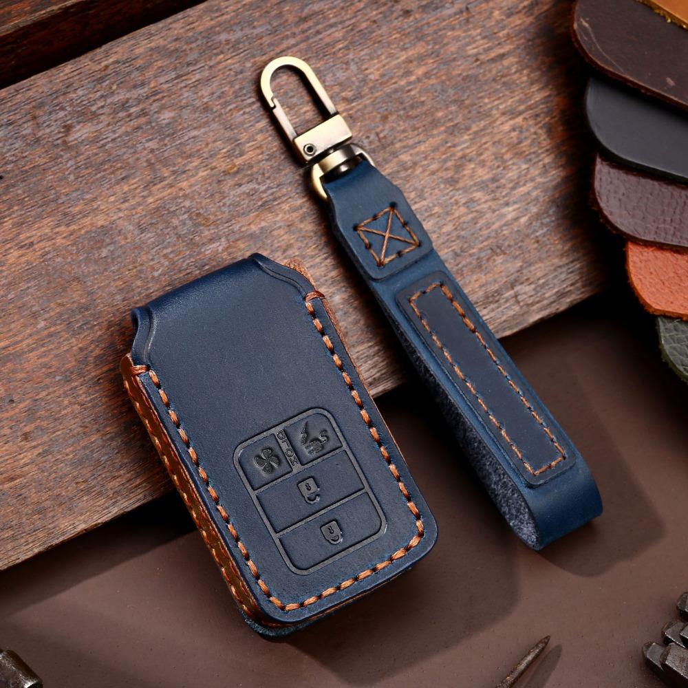 Custom Fit Honda Key Cover for Civic Accord Genuine Leather Handmade Car Key Holder Protective Case
