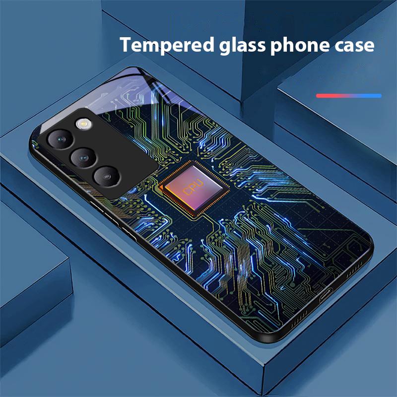 Počítačový prvek Pro Y72 33S 11 03 36 96 Lite 35 16 Iqoo 12 V40 SE 5G 29 40 21 30 X80 Pro Vivo Tvrzené sklo Pouzdro na telefon Černé