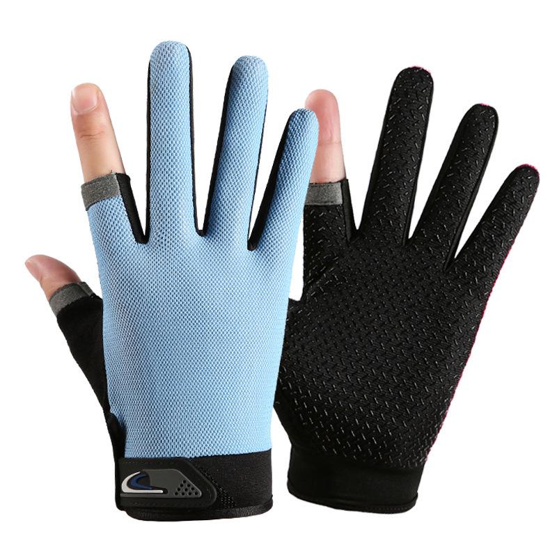 Unisex Breathable Anti-Slip Three-Fingerless Fishing & Cycling Gloves - Summer Sun Protection & Wear-Resistant