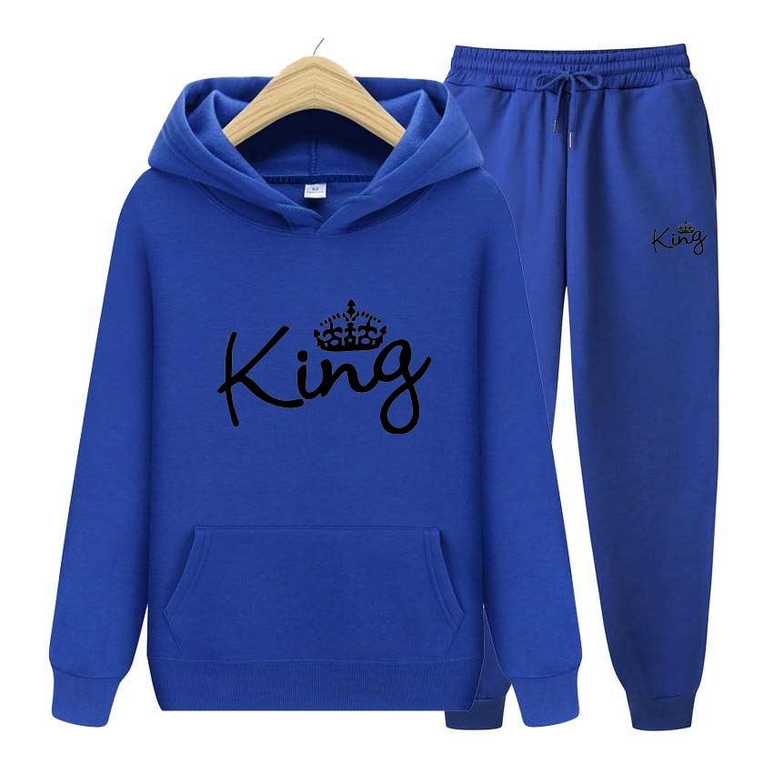Conjunto de chándales para hombre, sudadera con estampado de rey