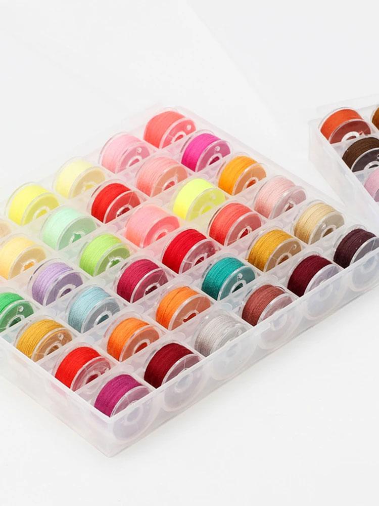 36 Kolorów Wysokiej Jakości Nici do Szycia Zestaw Szpulek w Pudełku, Odpowiedni do Wielu Maszyn do Szycia, z Pojemnikiem na Szpulki, 36 szt.