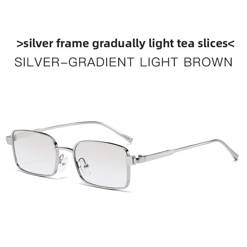 Metal Square Sunglasses For Men And Women Uv400 With Tinted Lenses For Casual Fashion