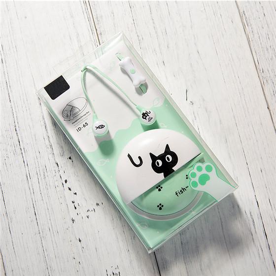 Cats Stereo Earphones InEar Earphones For Kids Girls Earbuds With Case