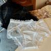 Transparent Lace Panties Bow Lace Thin Underwear Breathable Mesh Flower Briefs  Lady